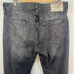 True Religion Men's Jeans Ricky Relaxed Straight 36 Gray